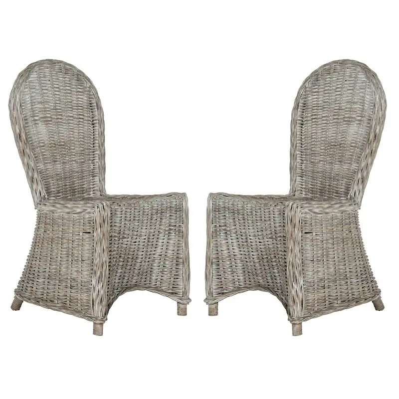 SAFAVIEH Manolica White Washed Dining Chair (Set of 2) - 19.5 x 26 x 40.5 - 20Wx26Dx41H