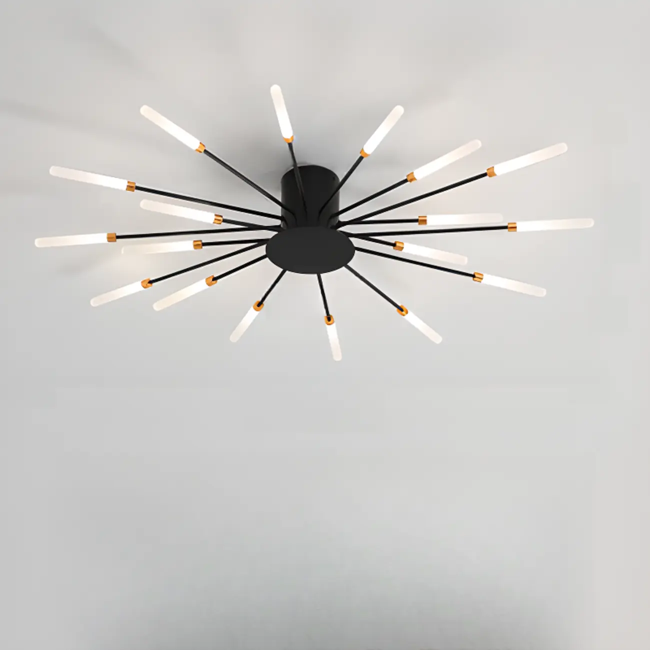 Modern Gold Sunburst LED Flush Mount Ceiling Light