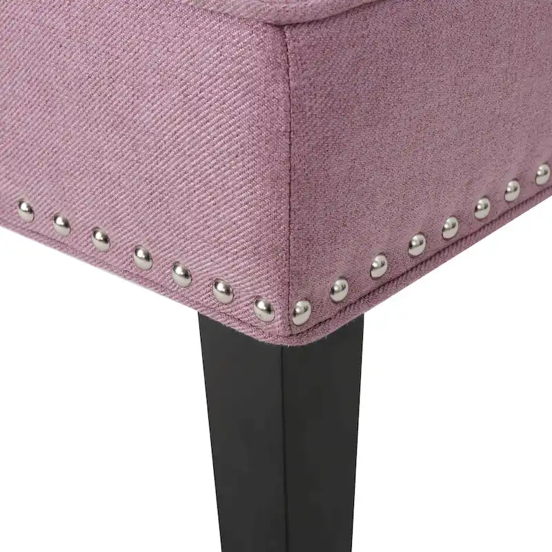 Lavender PUrple Modern 28 Accent Chair with Button Tufted Waffle Stitching and Nailheads