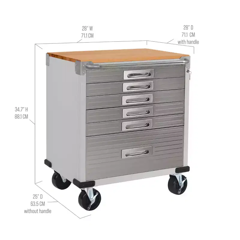 Seville Classics UltraHD 6-Soft Closing Drawer Cabinet, 28 x 25 x 34.5