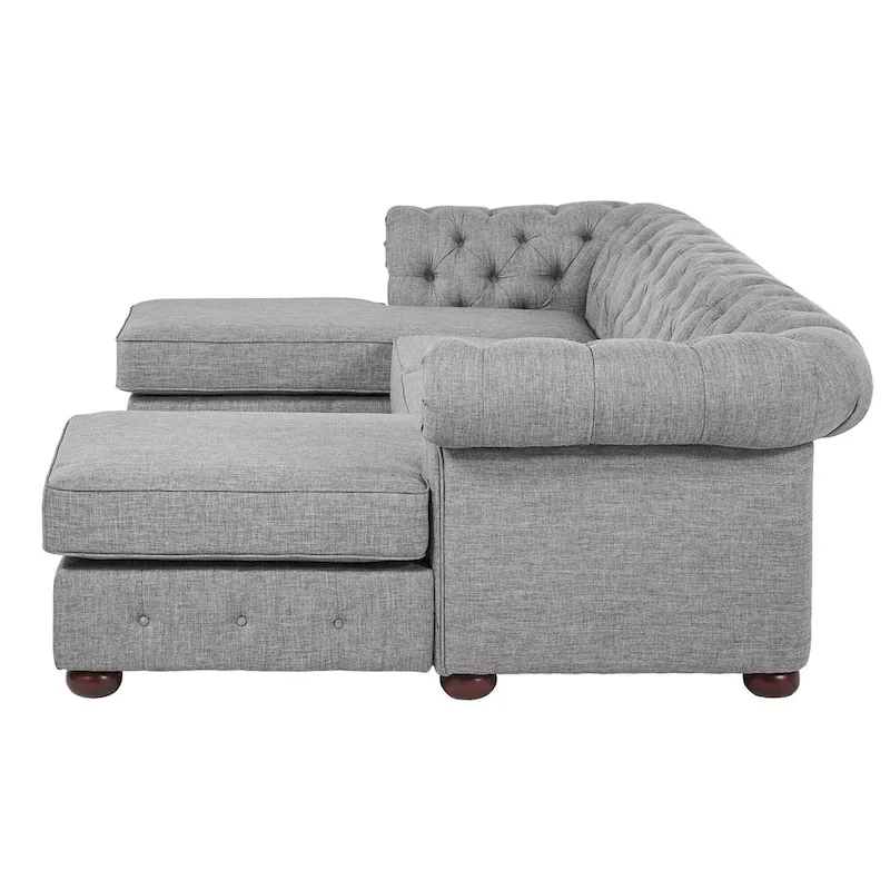 Knightsbridge Tufted Scroll Arm Chesterfield 4-Seat Sofa and Chaise Lounges by iNSPIRE Q Artisan