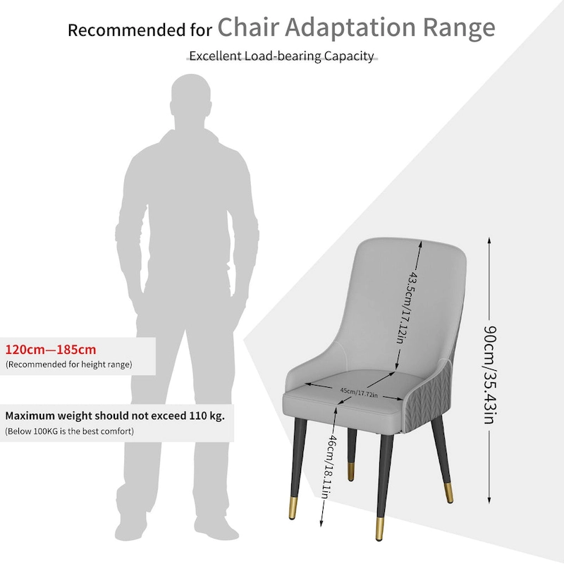 Set of 2 Microfiber Leather Luxury Upholstered Dining Chairs with Lion Head Pull Ring