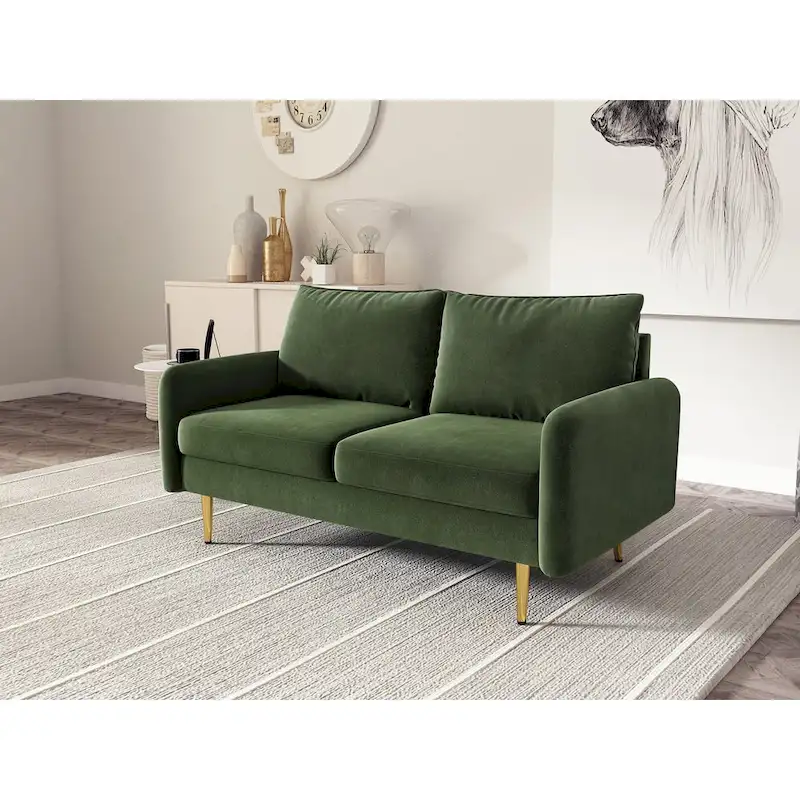 58 Velvet Square Arm Loveseat