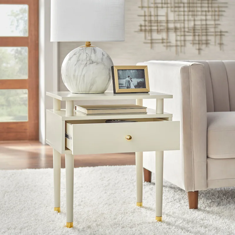 Simple Living Margo Mid-Century One Drawer Side Table