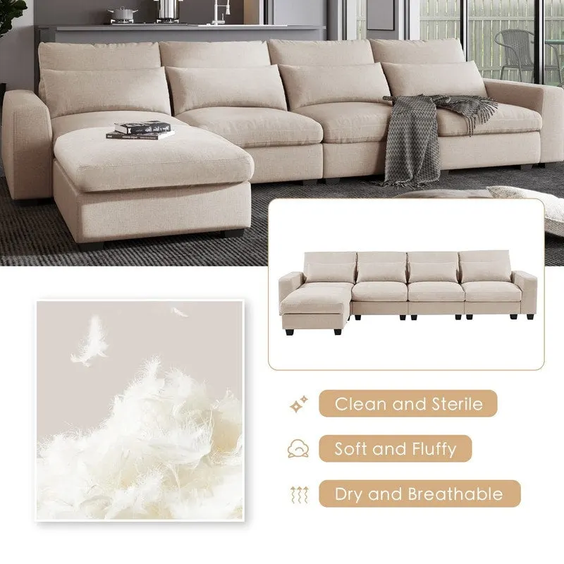 Modern L-Shape Sectional Sofa with Reversible Chaise