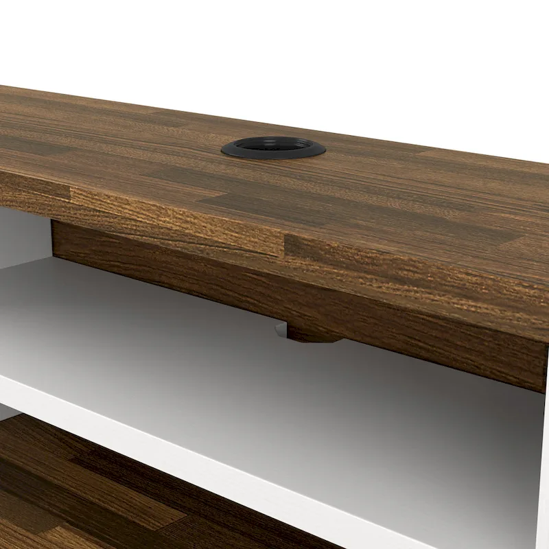 Mid-Century Modern 71-inch 4-Shelf Floating TV Console