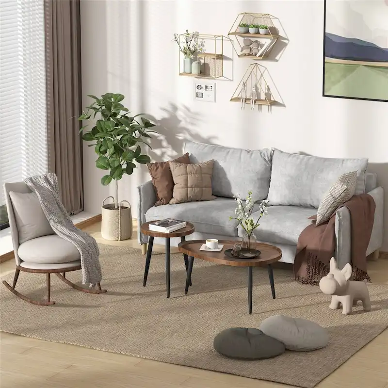 Set of 2 Modern Coffee Accent Table Home Storage Display Table