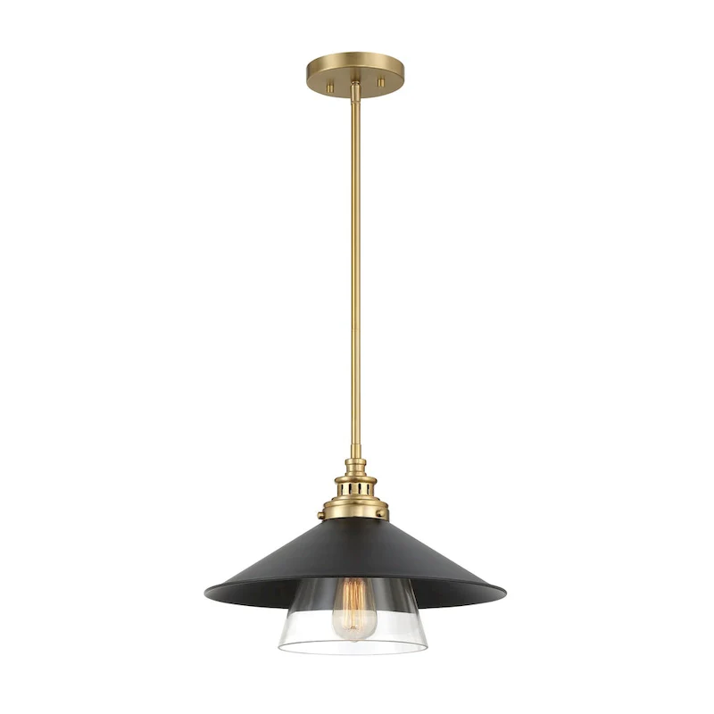 Minka Lavery Segan Coal And Soft Brass Pendant Light