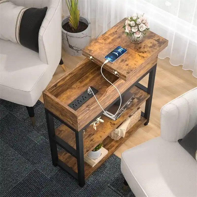 End Table with Charging Station - 11D x 23.6W x 24.5H