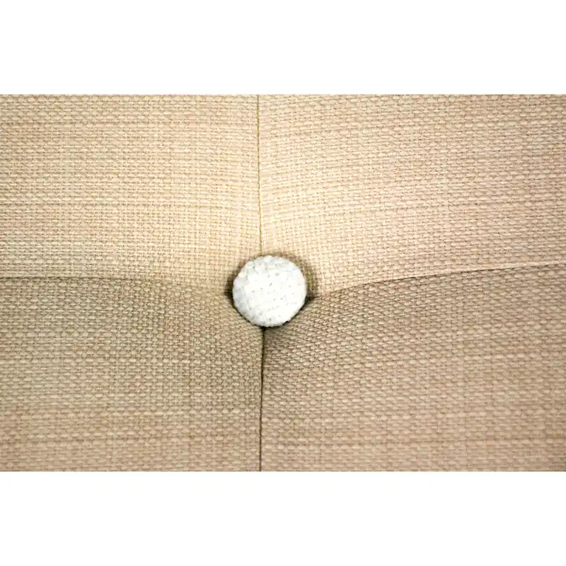 MJL Furniture MAX Button Tufted Upholstered Square Blue Ottoman