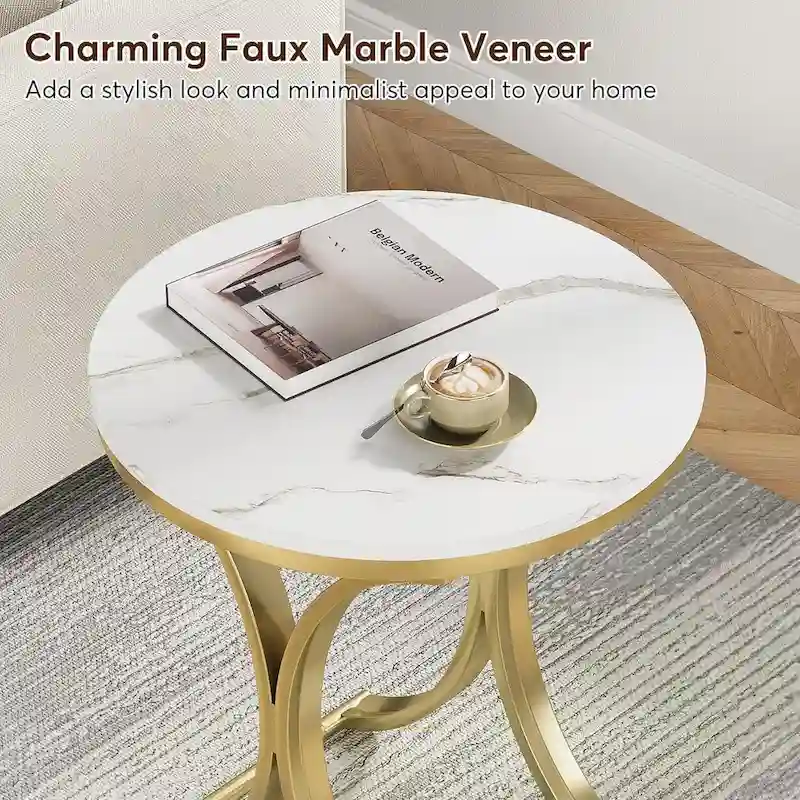 Side Table Small C End Table Modern Round Coffee Table