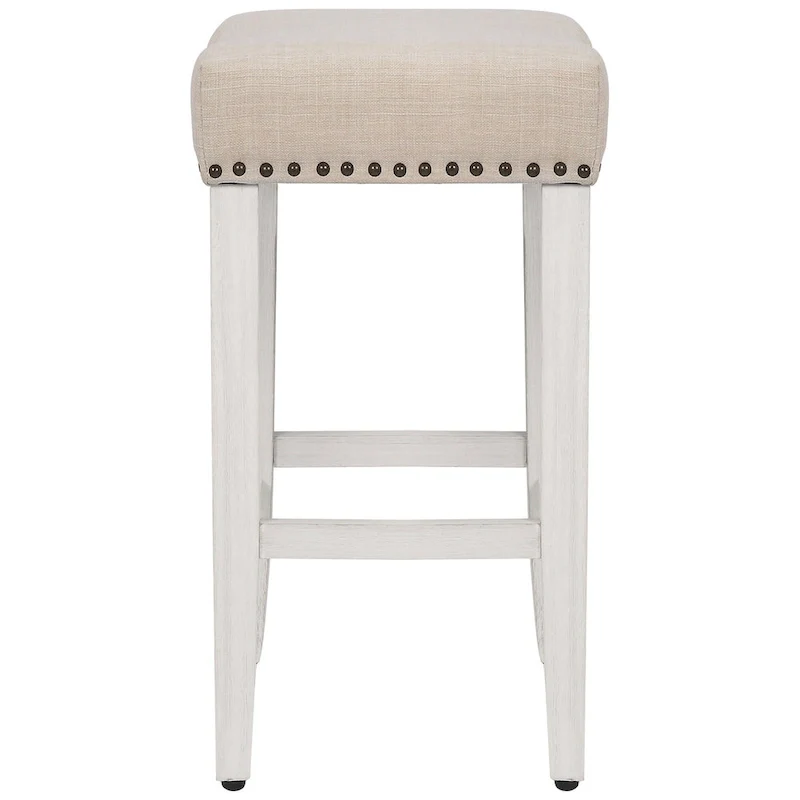 Jameson Upholstered Polyester Antique White 24 Inch Counter Stool