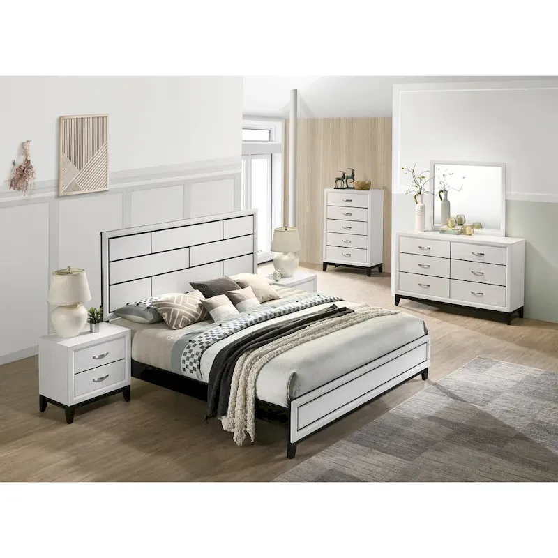 Stout White Panel Deluxe 6-piece Bedroom Set