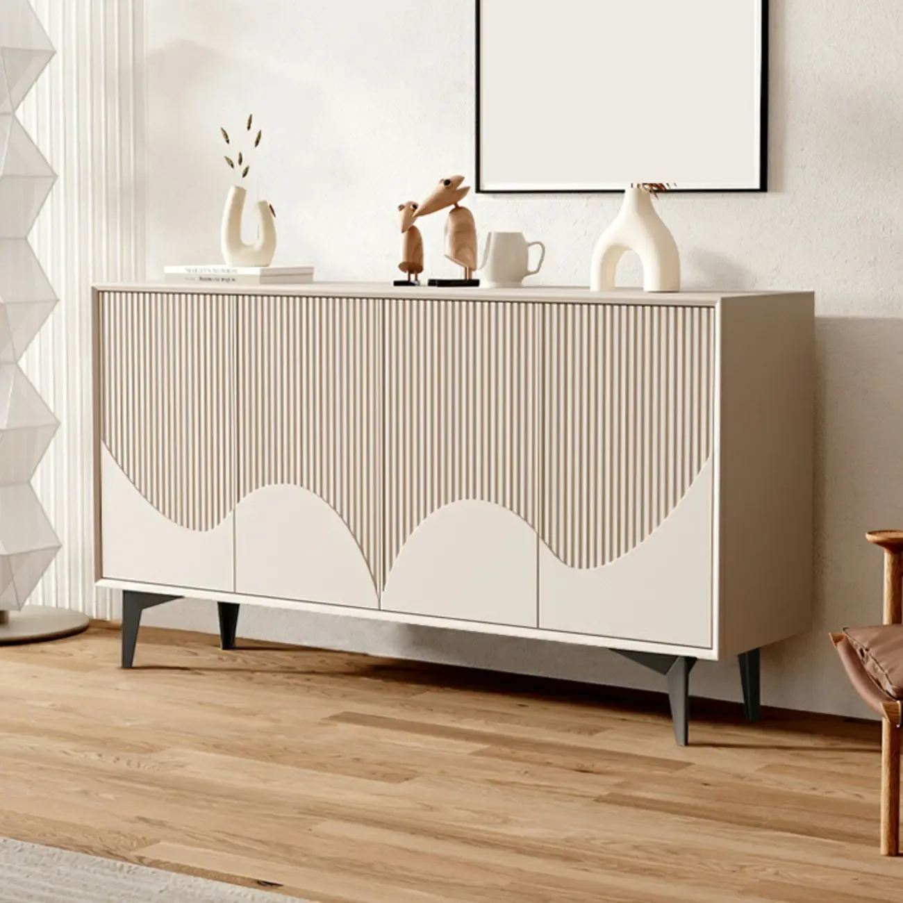 Hallway White Wood Shoe Cabinet with Slate