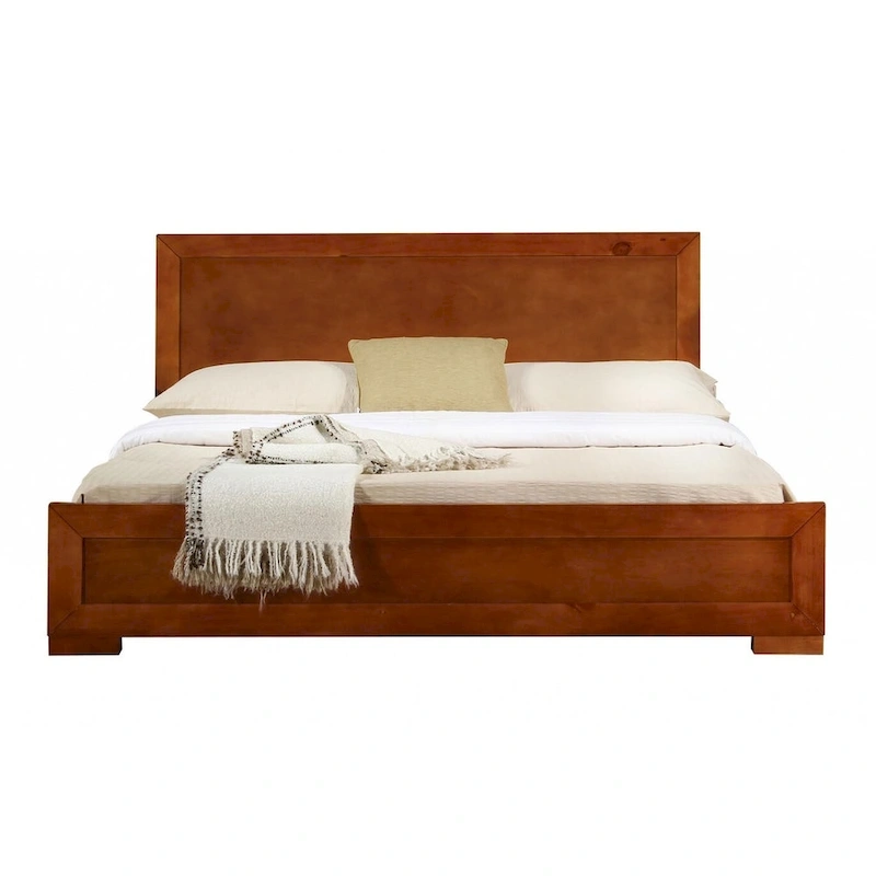HomeRoots Brown Wood King Bed Frame