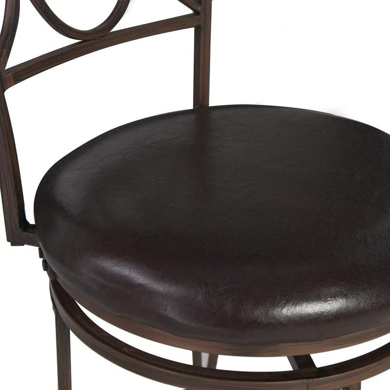 Linon Black Spiral Back Faux Leather Counter Stool