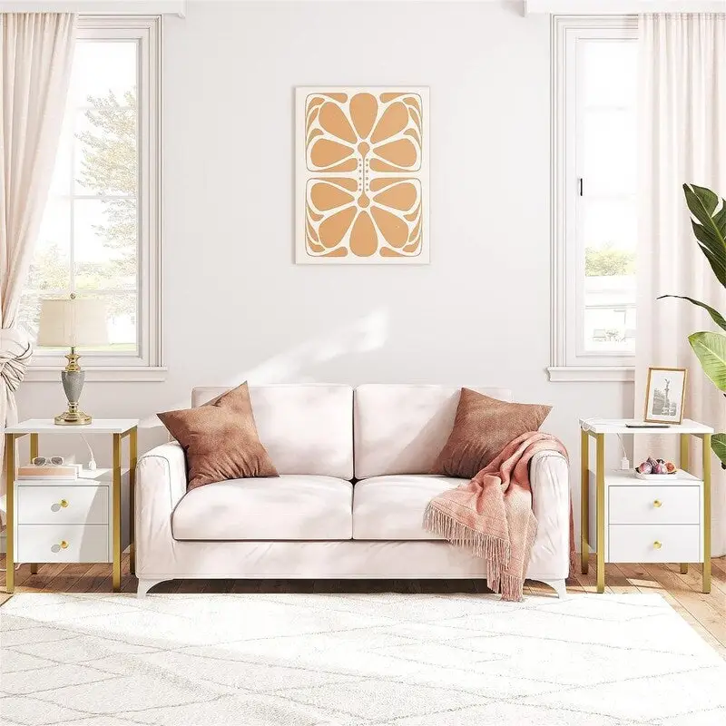 End Table with Charging Station - 15.7D x 15.7W x 24H