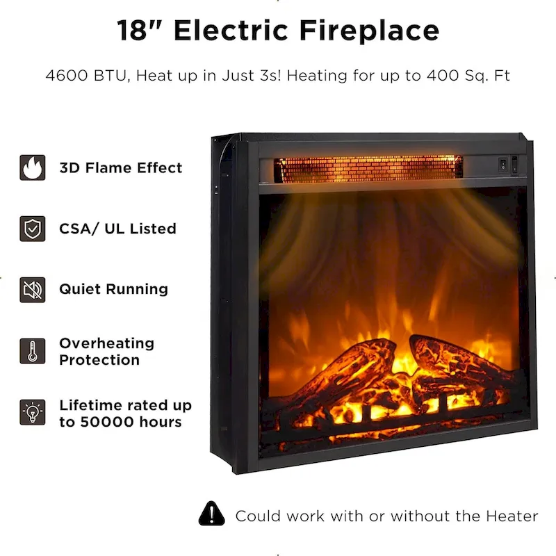 Farmhouse Fireplace TV Stand, Rustic Entertainment Center