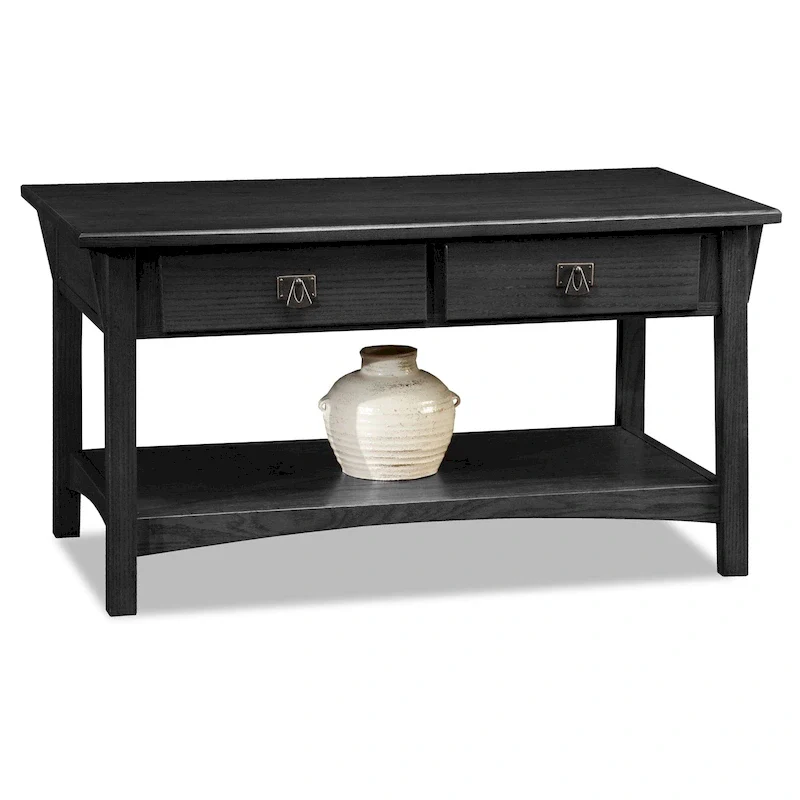 Two Drawer Coffee Table with Shelf