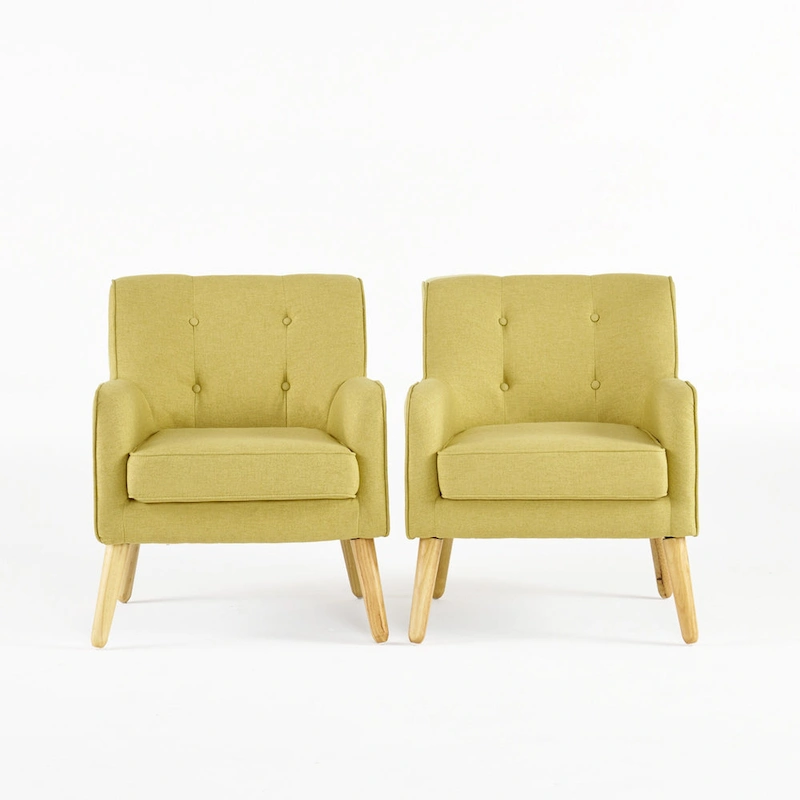 Felicity Mid-Century Modern Fabric Tufted Arm Chair (Set of 2) by Christopher Knight Home