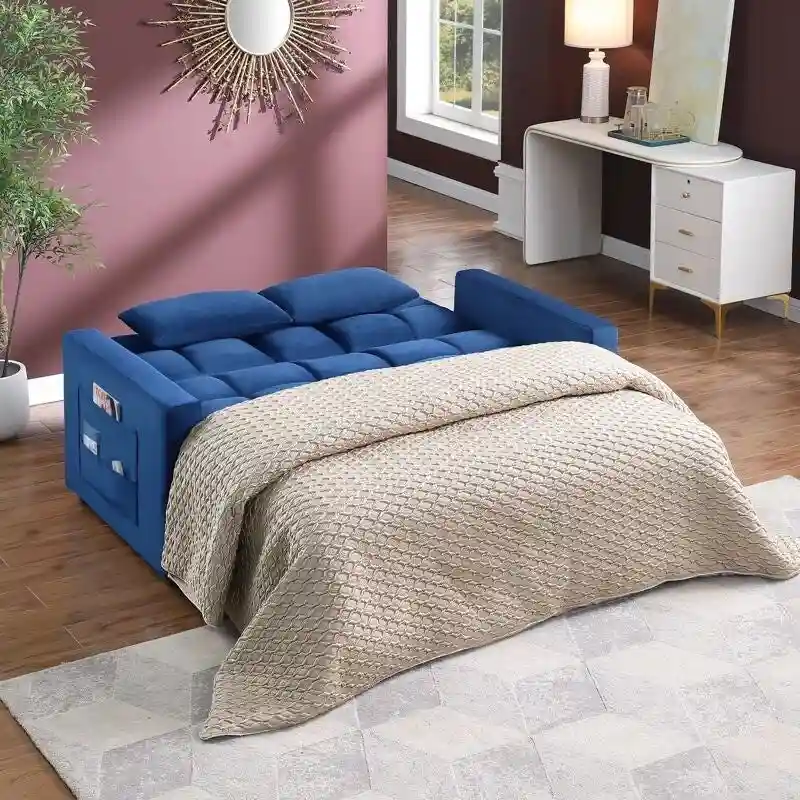 66.25  Velvet Sofa - 66.25  W X 34  D