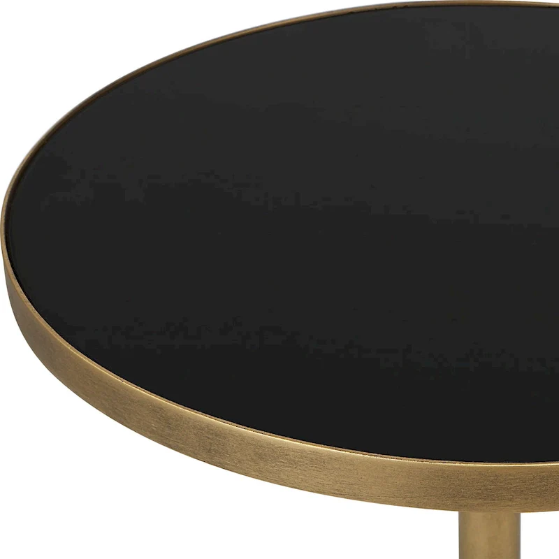 Bronze & Black Glass Geometric Accent Table (14