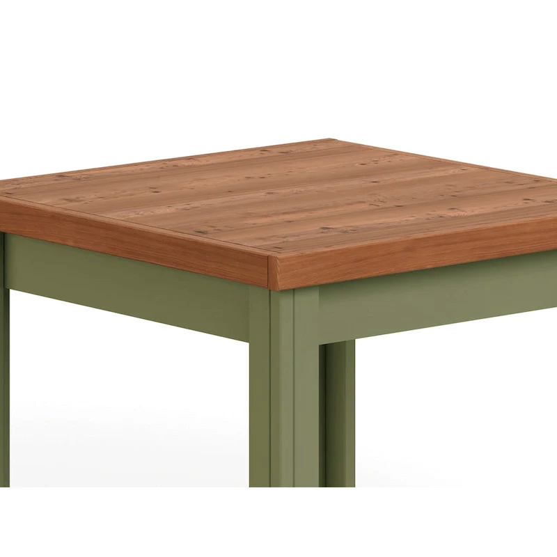 Modern Farmhouse Style 24-Inch Side Table — No Assembly Required, Two-Tone Finish