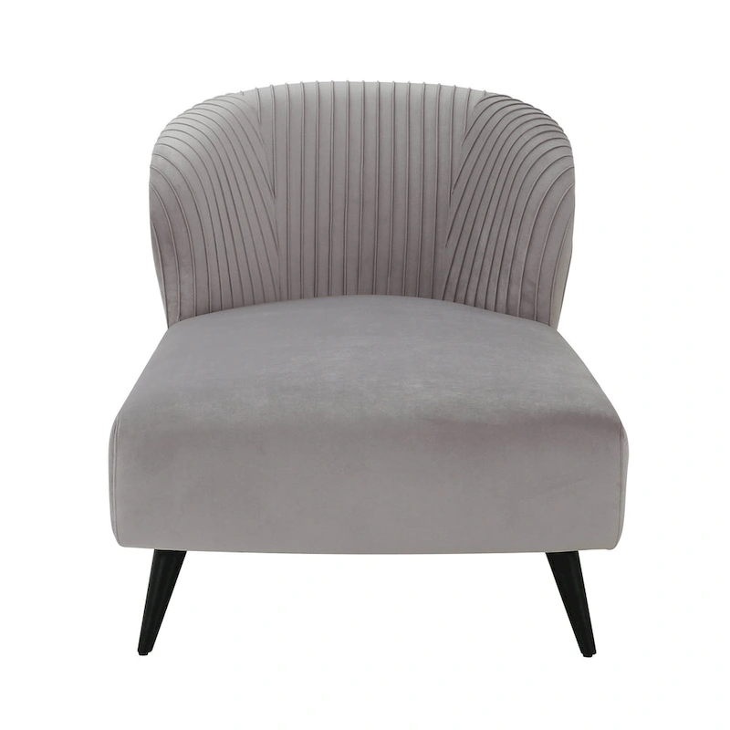 Maliah Pleated Velvet Upholstered Chaise