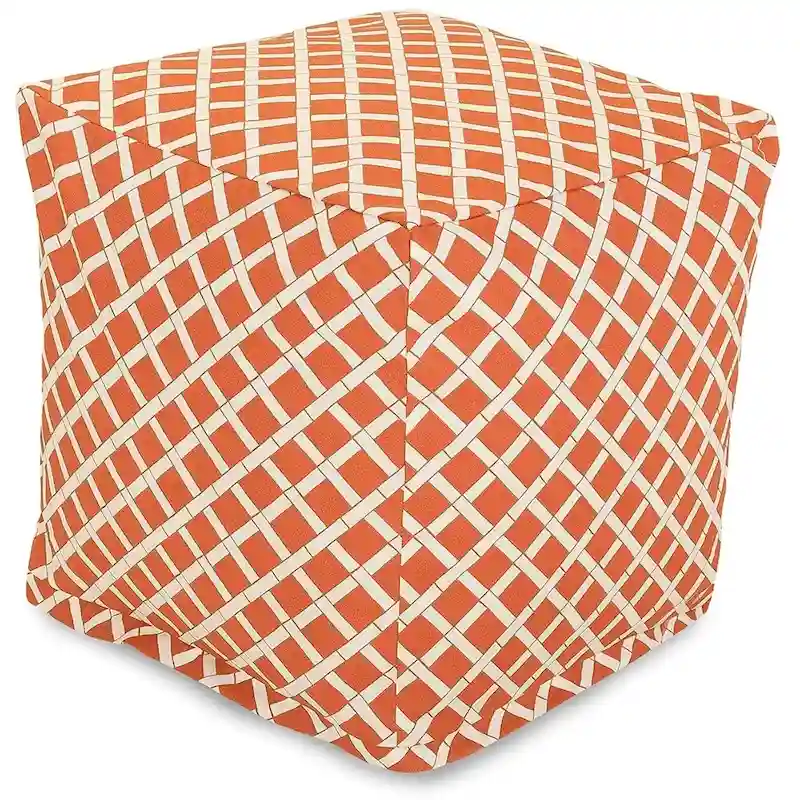 Majestic Home Goods Bamboo Indoor / Outdoor Ottoman Pouf Cube