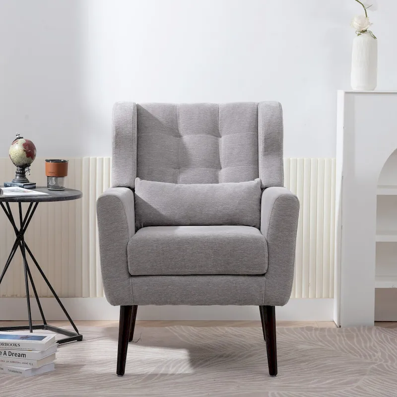 Modern Accent Chair,Chenille Arm Chairs for Living Room,Comfy Soft Padded Lounge Chair in Small Space, Bedroom