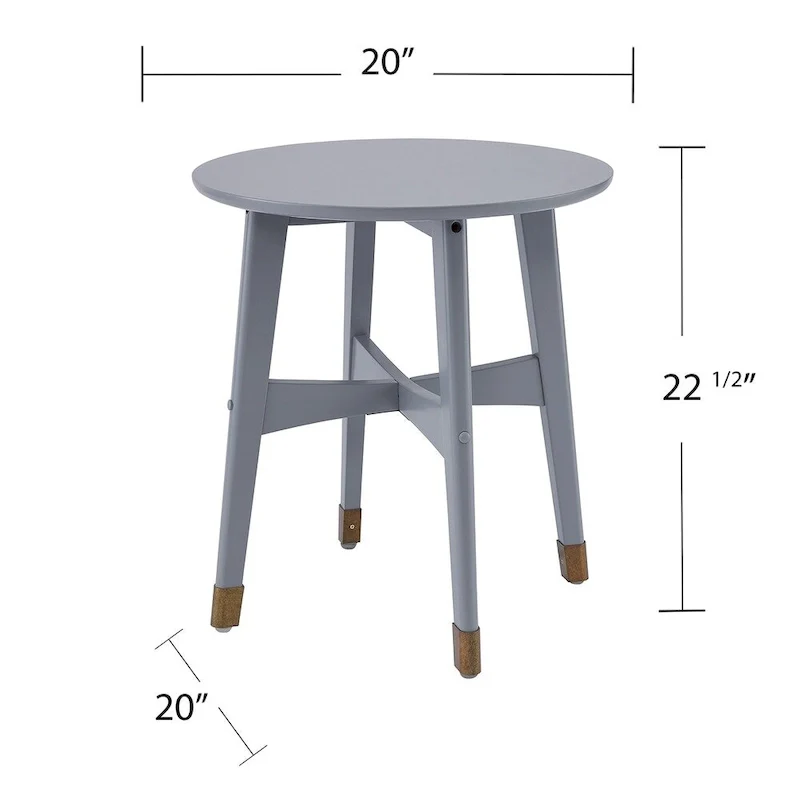 Round Midcentury Modern Wood Side Table