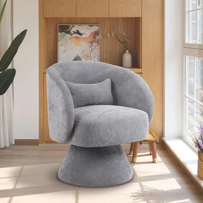 Upholstered Swivel Armchair (Set of 2)