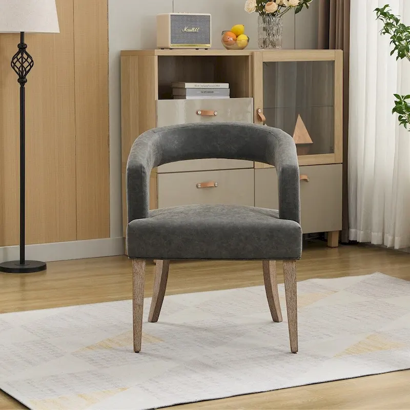 25.79 Wide Modern Barrel Open Back Upholstered Accent Chair
