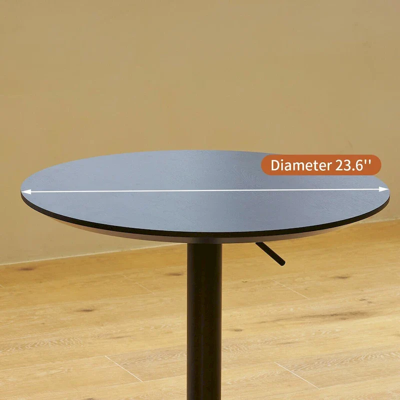 Adjustable Height Bar Table with 360° Swivel - Aluminum Base (24