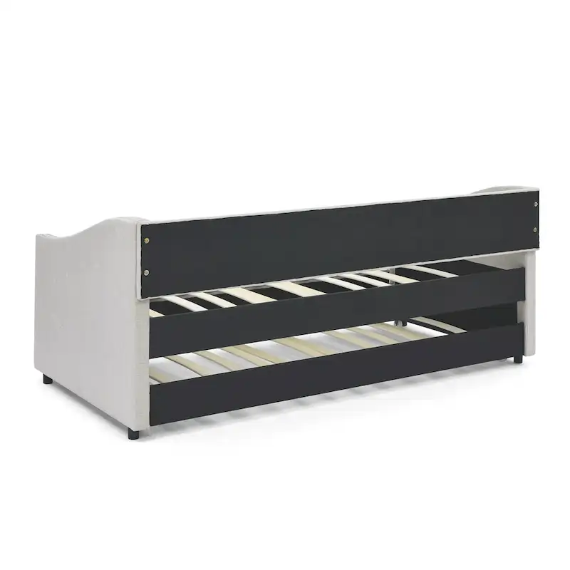 Upholstered Tufted Sofa Bed with Trundle