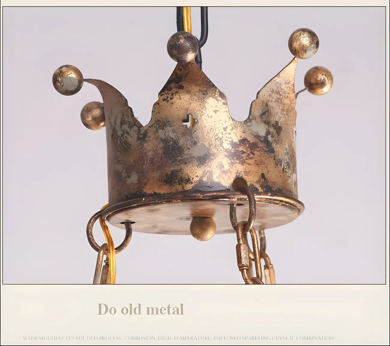 Gold Crown Iron Structure Royal Style Chandelier