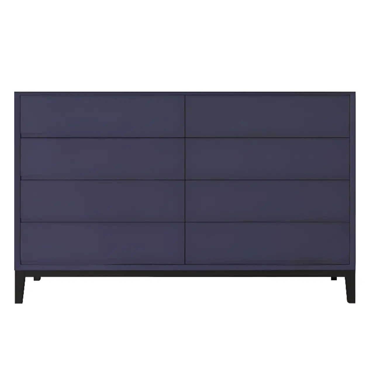 Modern White Wooden Double Dresser with Soft-Close Drawers