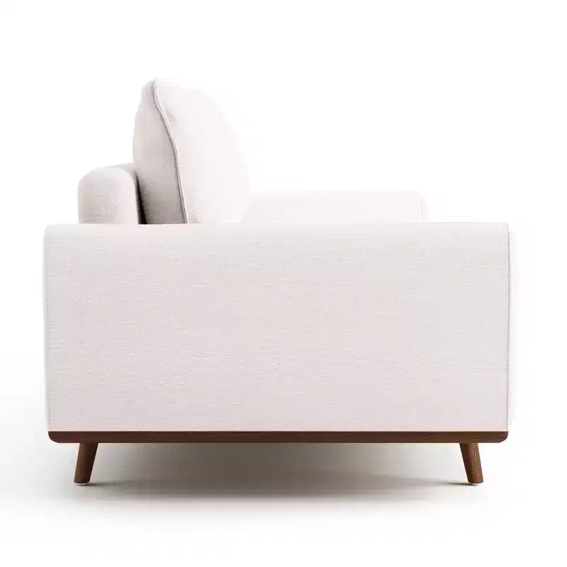 HOMES: Inside + Out Gubera 82" Mid-Century Sofa Cotton Linen Blend Upholstery with Feather Blend Cushions