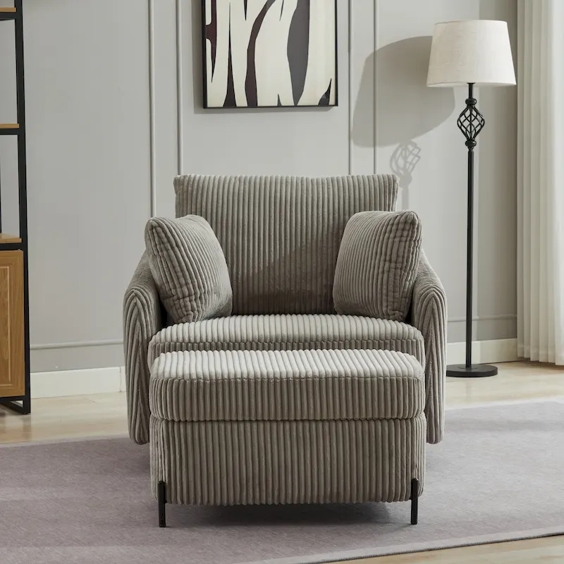 40.6 W Upholstered Swivel Accent Sofa Chair With Pillows