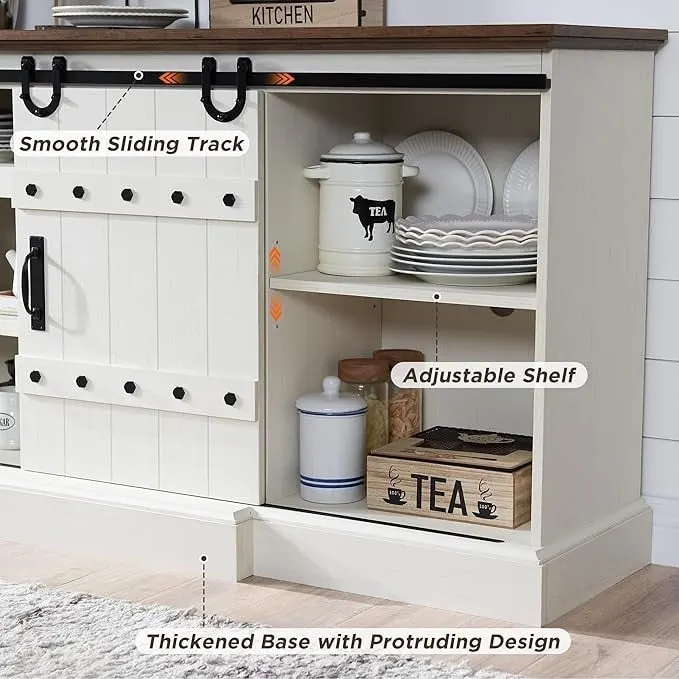 75 Farmhouse TV Stand, Media Console Table, Entertainment Center