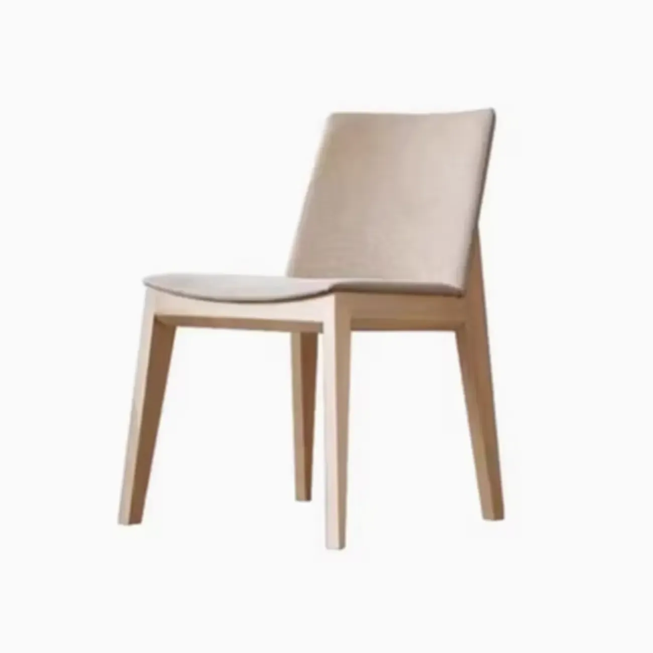 Modern Armless Upholstered Dining Chair with Wood Legs