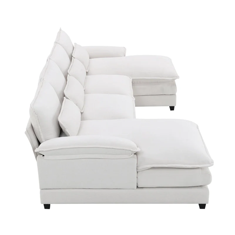 Modern Upholstered 6-Seat Modular U-Shaped Sleeper Sectional Sofa