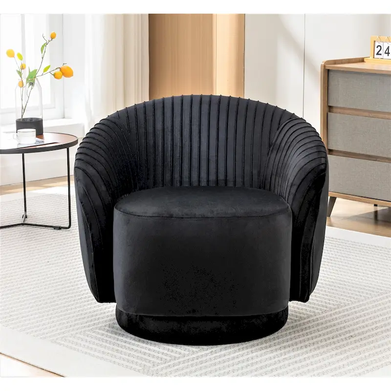 Small Milvo Velvet Swivel Barrel Chair