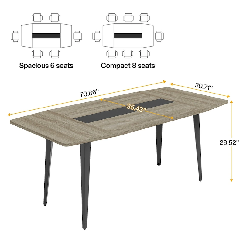 6FT Conference Table, Boat Shaped Meeting Table