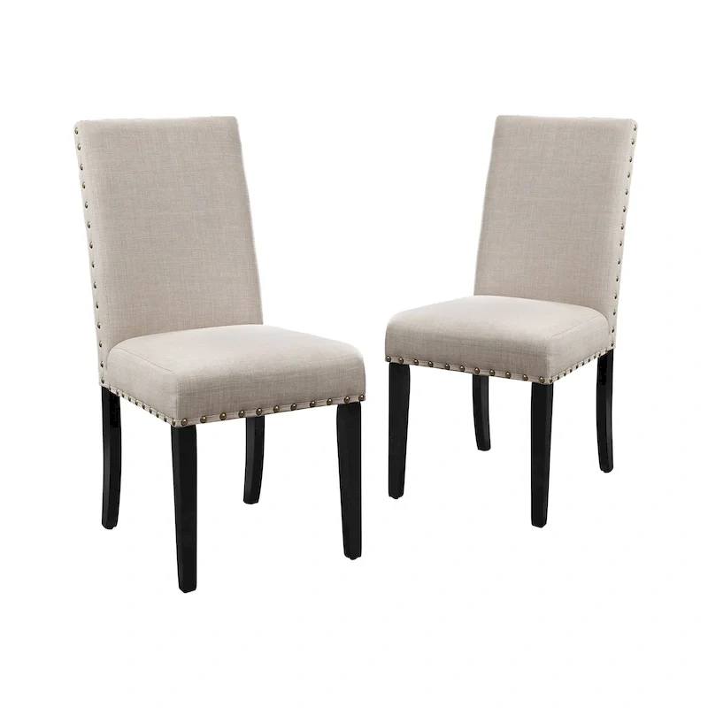 Modern Upholstered Dining Chair with Nail Head Trim