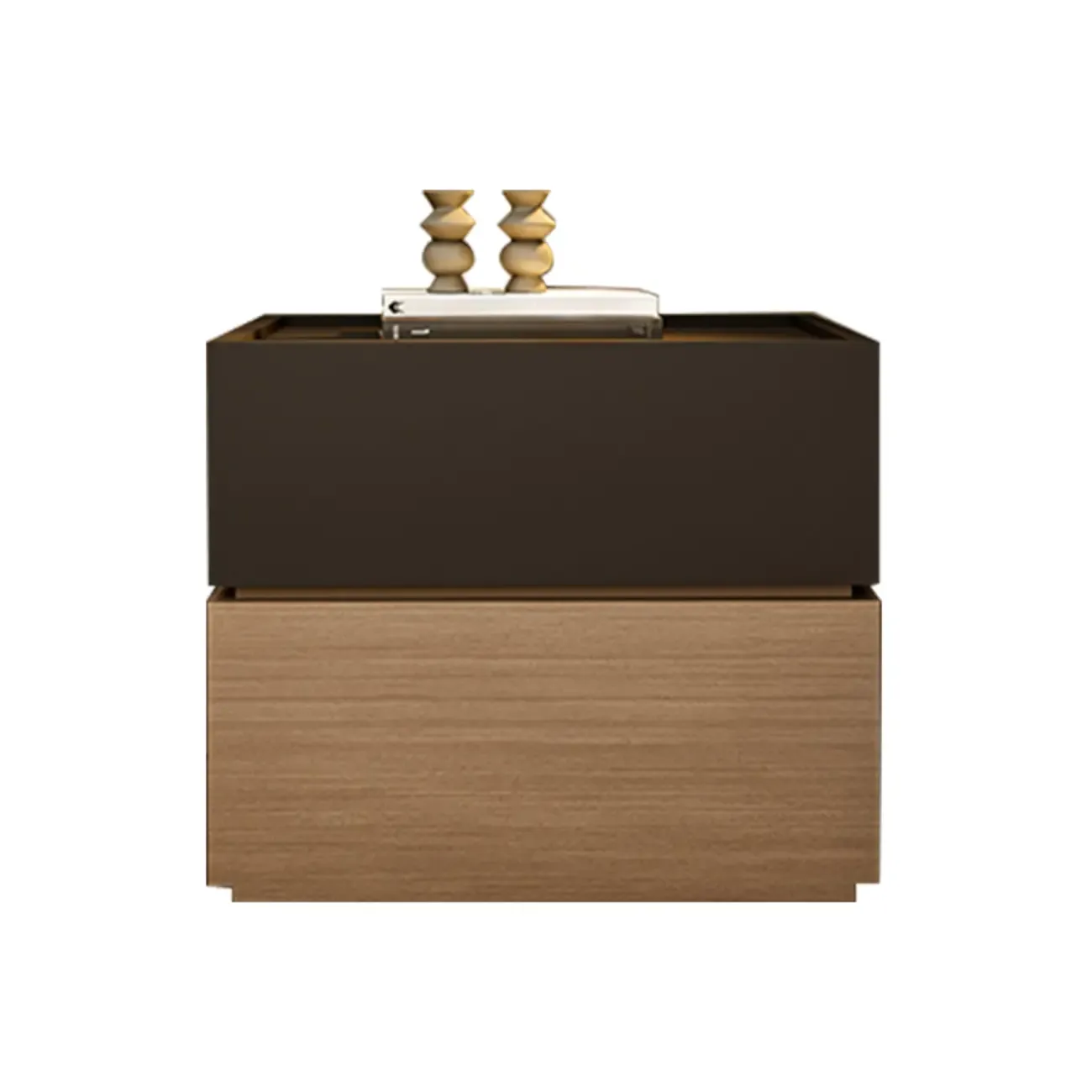 Modern Wood Two-Tone Elegant Nightstand with Drawer