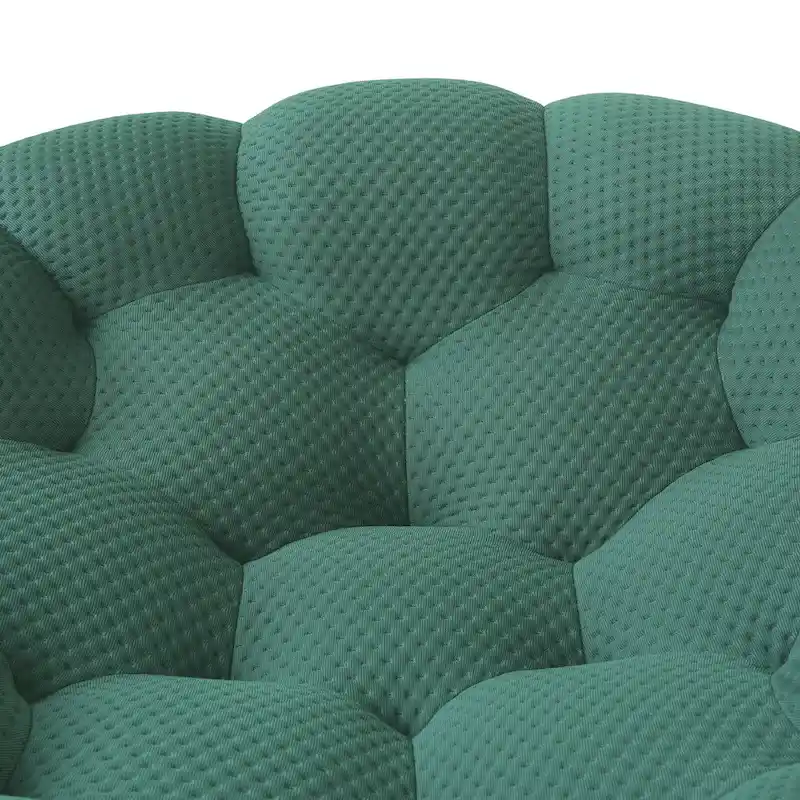 3D Honeycomb Fabric Upholstered Bubble Sofa Modern Loveseat with Ottoman