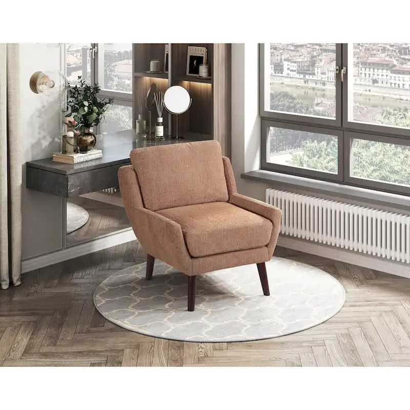 Comfortable Contemporary Accent Chair with Durable Upholstery and Solid Wood Legs