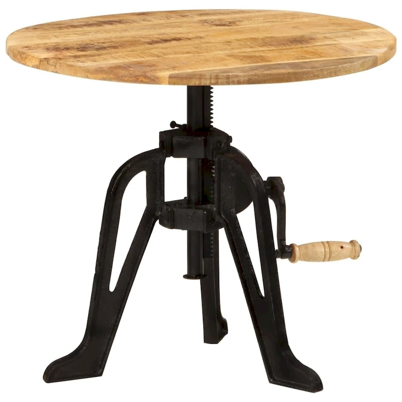 vidaXL Side Table Round Coffee End Table Sofa Table Solid Wood and Cast Iron