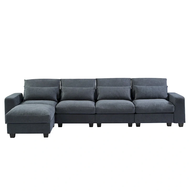 Merax Convertible Sofa Couch with Reversible Chaise
